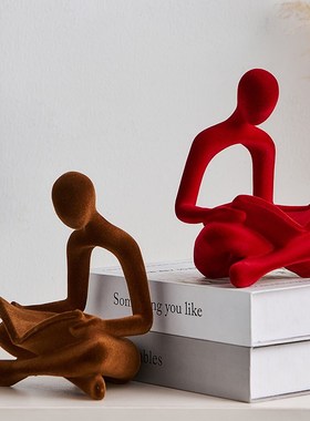 读书人物摆件艺术客厅酒柜电视柜C书房家居装饰品样板房小众高级