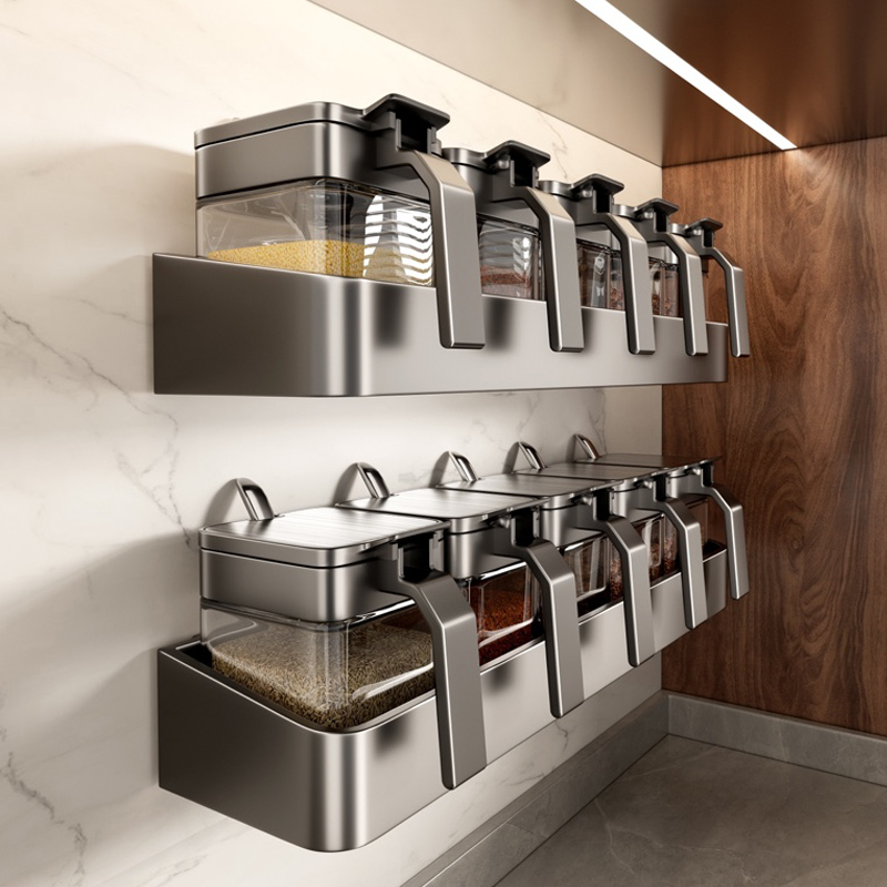 调料盒厨房家用组合套装调味罐瓶收纳盒置物N架墙挂式盐罐密封防