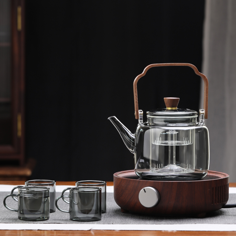 蒸煮玻璃茶壶黑晶炉202t3新款高档耐高温养生提梁烧水壶家用茶器