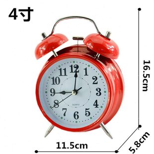 金属床头数字定时床闹钟静音4寸大音量学生起打铃小闹钟 时钟