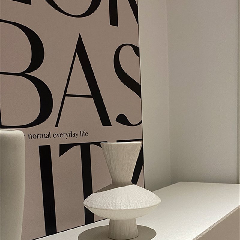 侘寂风迷你花器白色石q纹陶瓷插花瓶小号家居民宿软装艺术书房摆