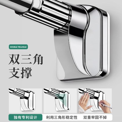 阳台凉晾衣架家用墙上固定式w伸缩免打孔不锈钢挂晒晾衣杆一根神