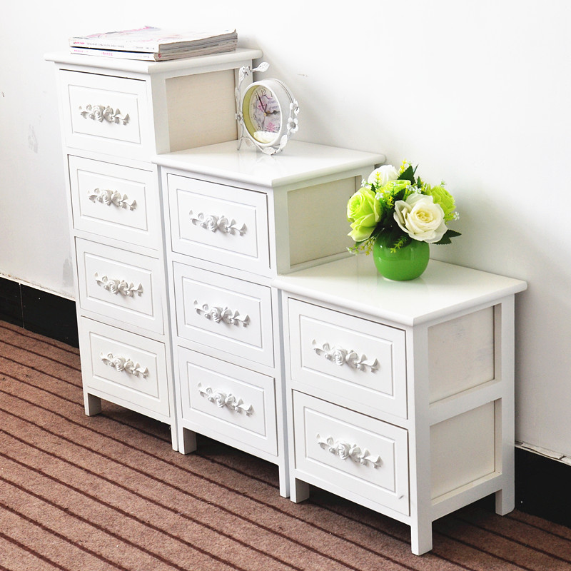 实木多层抽屉式收纳m柜三四五斗柜客厅储物柜夹缝柜白色窄边组合