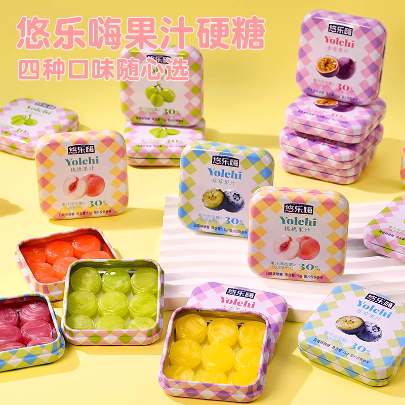 混合果汁味薄荷硬糖清凉清新口气