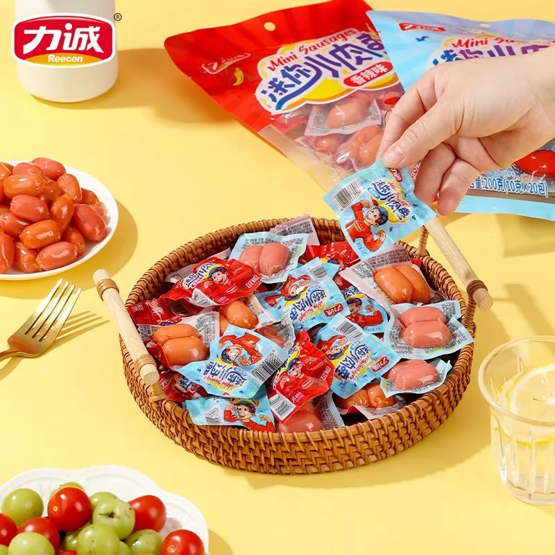 力诚小肉枣袋装200g香甜香脆肠速食火腿肠解馋猪肉零食迷你肉枣肠