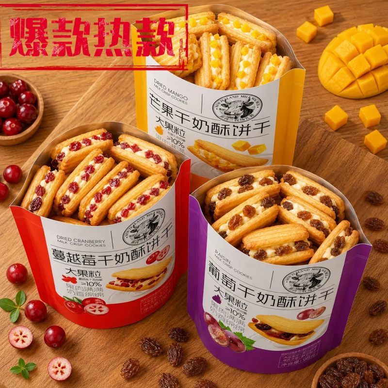 工厂直发三口味奶酥饼干独立装
