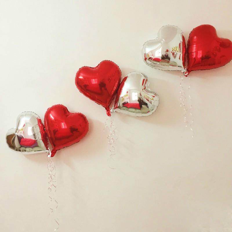 10寸心形铝膜气球爱心桃心铝箔气球婚庆婚房生日派对装饰用品