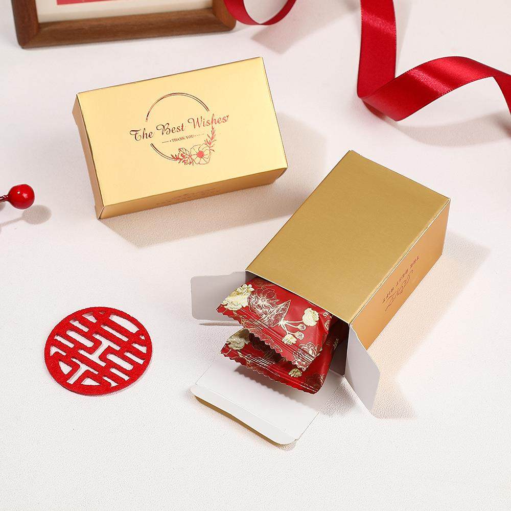 金色红枣盒子2粒6粒枣生贵子红枣盒结婚喜糖盒盒子内搭盒