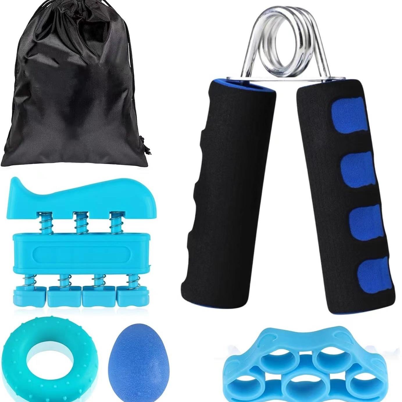 A型双色泡棉握力器硅胶握力球钢琴训练指力器分指训练五件套