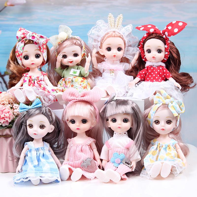 2岁女宝宝玩具3岁女孩迷你迷糊可换装洋娃娃公主套装17厘米过家家