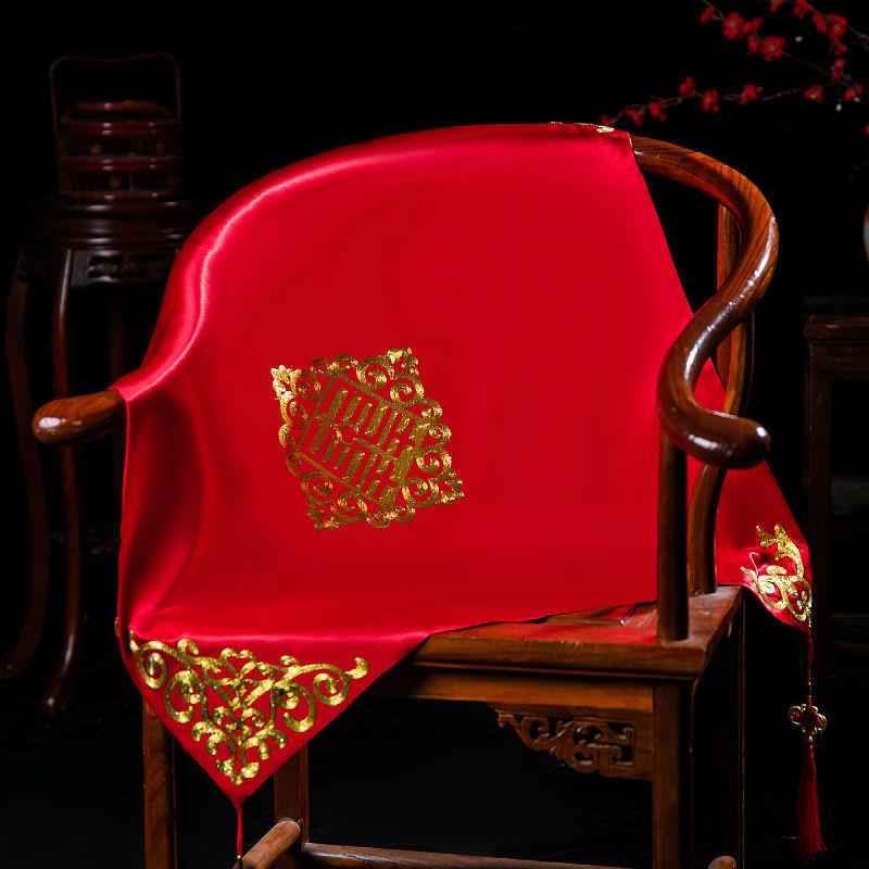 红盖头新娘结婚头纱中式秀禾服复古红色绣花缎面流苏蒙头刺绣喜帕