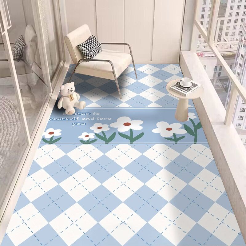 pvc阳台地垫家用防水防晒免洗飘窗垫厨房满铺可擦垫子地毯可剪裁