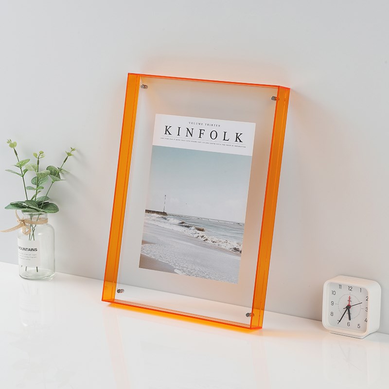 压克力双面透明相框摆台A3A4A5照片装裱字画 画框海报diy书法展示