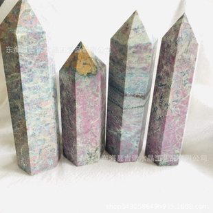 吉诺水晶 水晶柱红蓝绿六棱柱原石打磨水晶柱摆件工艺品