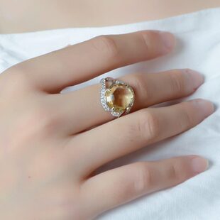 轻奢21宝石天然饰品现货请备注7 她世代戒指 时尚 简约号黄水晶 圈