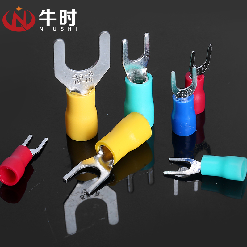 sv1.-3欧式叉型预绝缘冷压接线端子国标加厚款sv1.-4s叉形U型