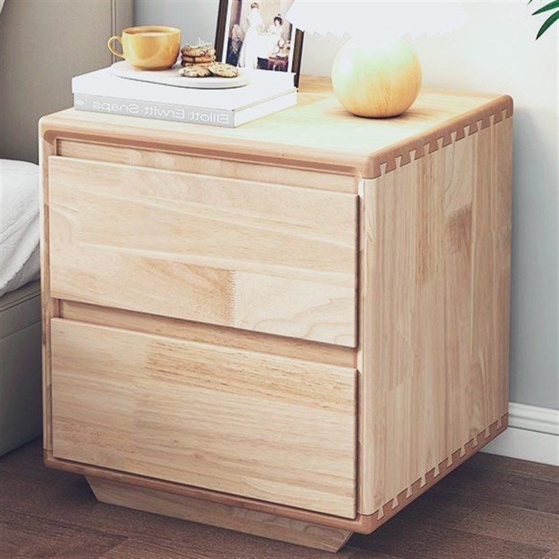 免安装实木榫卯结构床头柜简约现代家用卧室小柜子窄柜子大储物柜