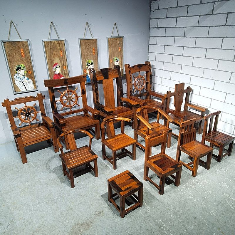 老船木人椅实木餐椅阳台靠背椅客人椅办公椅围椅扶手椅圈椅方凳,住宅家具,餐椅,淘宝优惠券,粉丝福利购,淘宝优惠卷