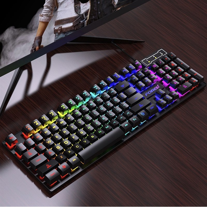 游戏发光游戏有线键盘电竞外设机械手感炫彩网吧吃鸡lolcf七彩