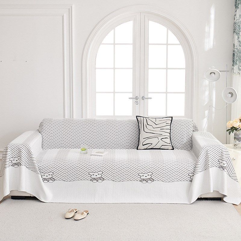 凉感科技布冰丝一片式洗防滑沙发巾盖布夏季新款防滑盖毯,居家布艺,沙发套,淘宝优惠券,粉丝福利购,淘宝优惠卷