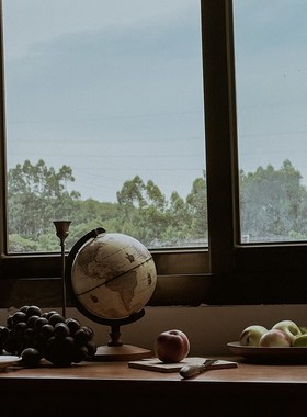 复古经典仿木质英文书房客厅家居装饰文具摄影道具