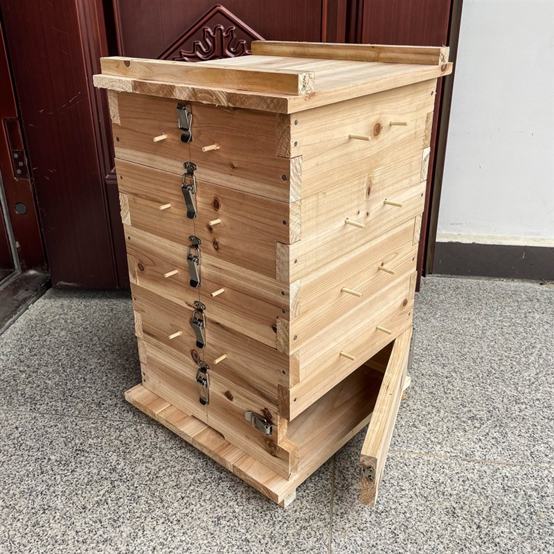 中蜂格子箱三层五层杉木蜂箱2cm养蜂专用诱蜂桶老式土养蜂箱