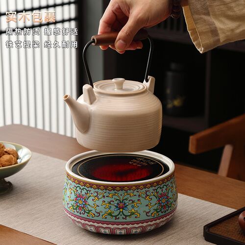 电陶炉端珐琅彩炉煮茶器复古茶道围炉煮茶器具全