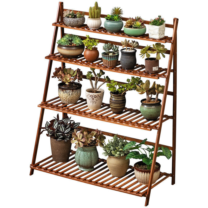 花架子置物阳台装饰客厅室内实木多层落地式多肉铁艺绿萝盆