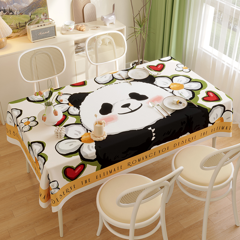 家用棉麻布艺卡通加厚柔韧餐桌布有垂感新百搭茶几防滑防烫盖布