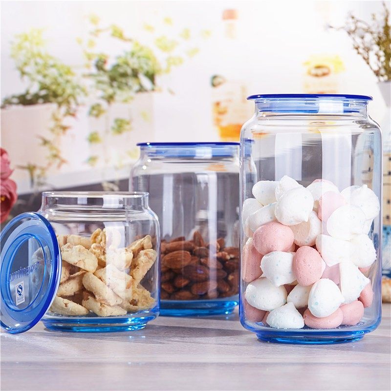 乐美雅玻璃瓶密封罐玻璃罐奶粉干果茶叶杂粮储物罐玻璃瓶套装