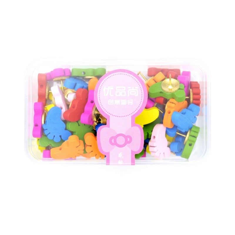 粒盒装钉墙工字彩色钉子软木创意大头无痕墙钉按钉脚丫图钉,文具电教/文化用品/商务用品,图钉/工字钉,淘宝优惠券,粉丝福利购,淘宝优惠卷