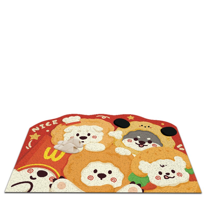 卡通喜庆入户门地垫丝圈蹭土耐脏免洗脚踏垫进门除尘耐磨防滑软垫