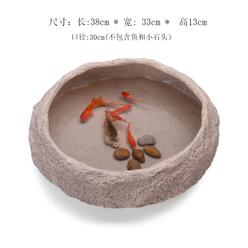 水养睡莲碗莲盆缸水培绿萝铜钱草仿石头花盆陶瓷特大号无孔金鱼缸