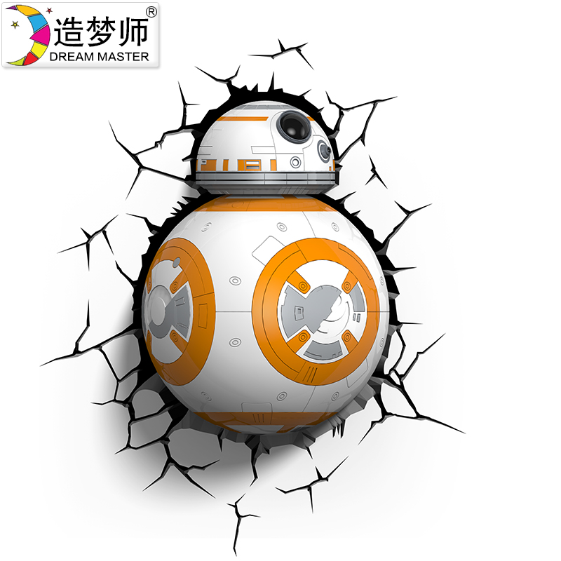 造梦师星球大战BB-8机器人3D壁灯现代床头卧室书房欧式创意装饰灯