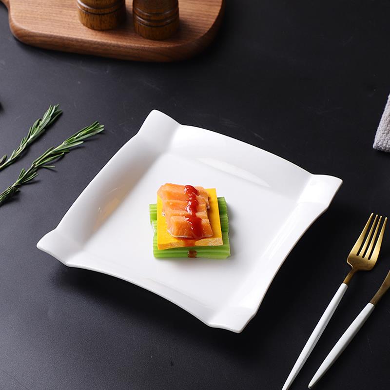 陶瓷菜盘纯白不规则家用创意个性碟子饭店凉菜热菜盘酒店异形盘子