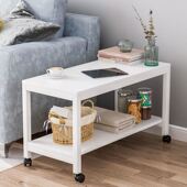 小茶几现代小桌子小户型边几方桌客厅桌带轮桌层桌