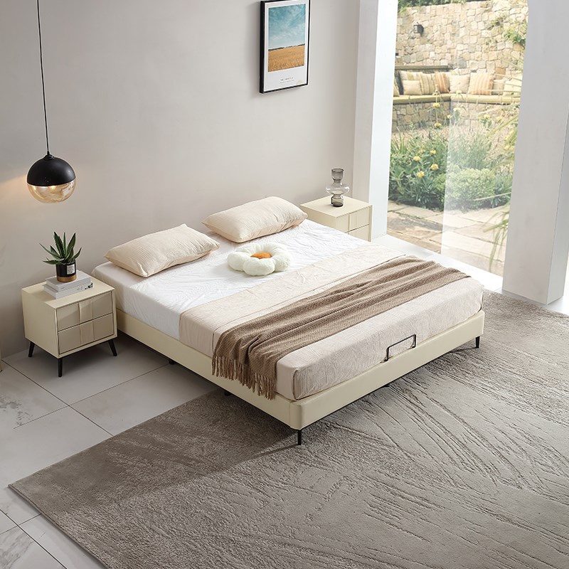 九荣家具 定制床箱体无床头齐边床背板实木排骨架子 现代卧