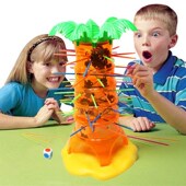 亲子儿童桌游大盒升级抽猴子往下掉 彩色翻斗猴爬树益智