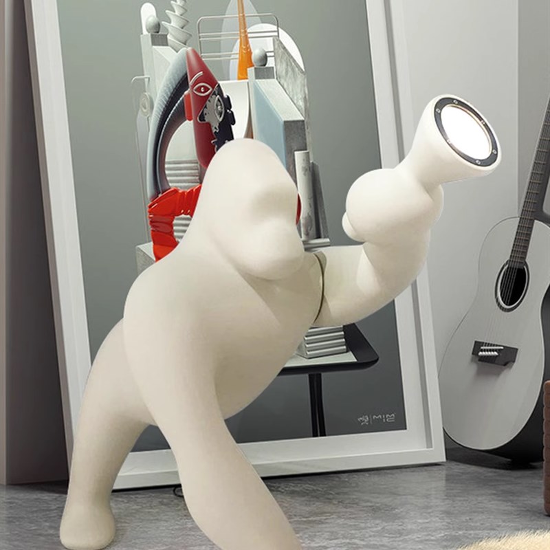 意大利设计大猩猩点灯Kingkong雕塑落地灯展厅大型装饰摆件艺术灯