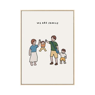 一家人三口四口电表箱装饰画 上翻竖配电箱遮挡挂画in电闸壁画