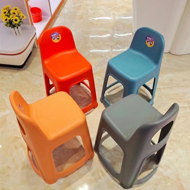 叠加厚塑料椅子家用靠背椅休闲写字椅学生宿舍椅懒人椅