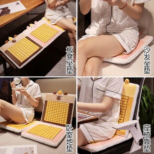 卡皮巴拉竹席坐垫座椅靠垫卧室地垫夏季学生板凳屁垫沙发装饰垫