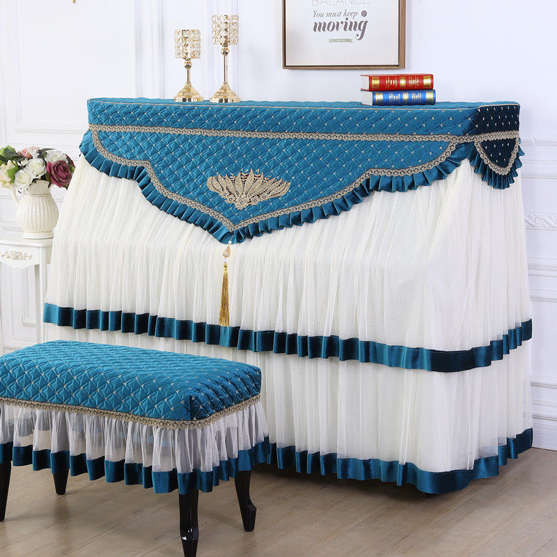 钢琴罩全罩韩钢琴罩蕾丝全包钢琴钢琴防尘罩弹琴取钢琴