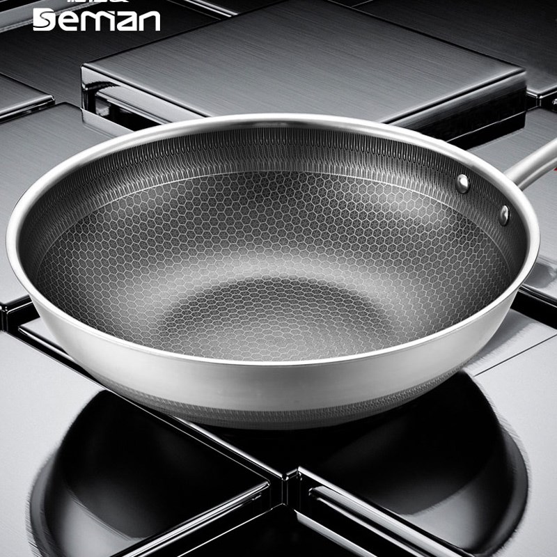 德仕曼商超同款锅316不锈钢不粘锅家用炒锅无油烟电磁炉燃气通用