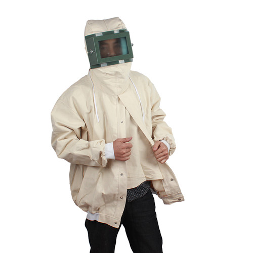 分体式喷砂服防护服帆布打砂衣打磨连体带帽打沙衣喷涂油漆