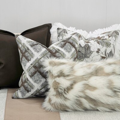 GULN古兰靠枕高级感客厅沙发抱枕枫叶氛围感样板间设计师腰枕