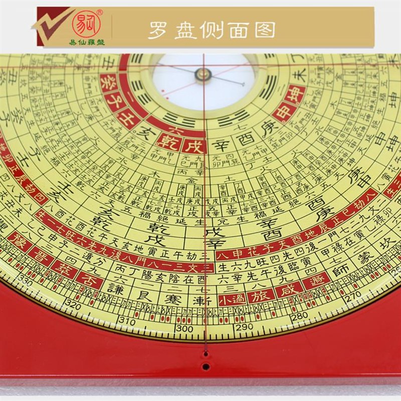 易仙强磁针易经书院7寸2阳宅罗盘电木盘红色精准耐用摆件