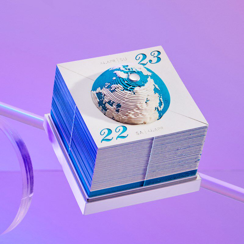 英文龙年地球雕日历立体便签手撕创意企业台历