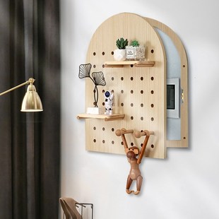 电表箱扇形洞洞板装饰遮挡空箱盖板竖款创意拱形电箱遮丑装饰画