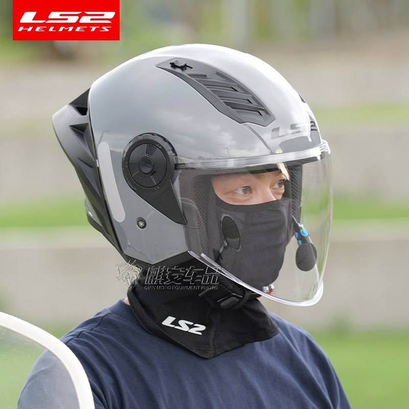 LS2摩托车头盔男女士半盔电动车高透双镜四季通用夏OF573/OF616